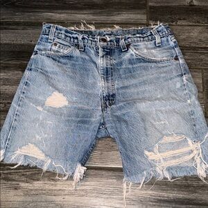 Levi's Light Blue Ripped Jean Shorts 80s vintage 1980s cut off shorts